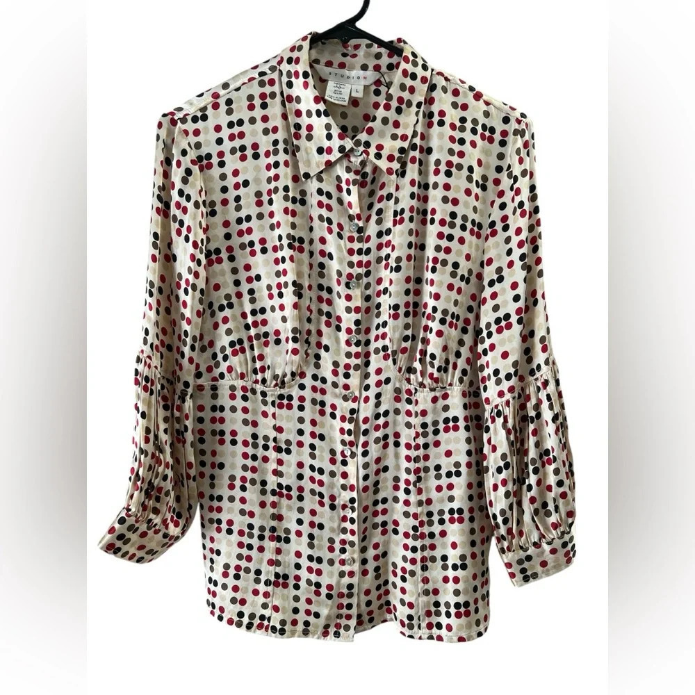 Polkadot vintage silk blouse